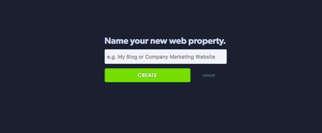text box to name your new property